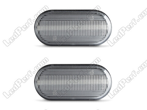 Vue de face des clignotants latéraux séquentiels à LED pour Nissan Navara D40 - Couleur transparente