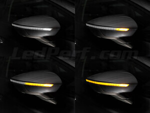 Différentes étapes du défilement de la lumière des Clignotants dynamiques Osram LEDriving® pour rétroviseurs de Seat Arona