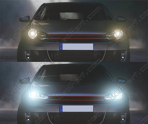 Comparatif avant et après changement des Phares Osram LEDriving® Xenarc pour Volkswagen Golf 6