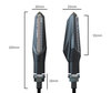 Ensemble des dimensions des Clignotants Séquentiels à LED pour Aprilia RS 125 (1999 - 2005)