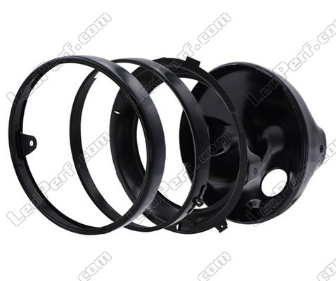 Phare rond noir pour optique full LED de BMW Motorrad R 1150 R, assemblage des pièces