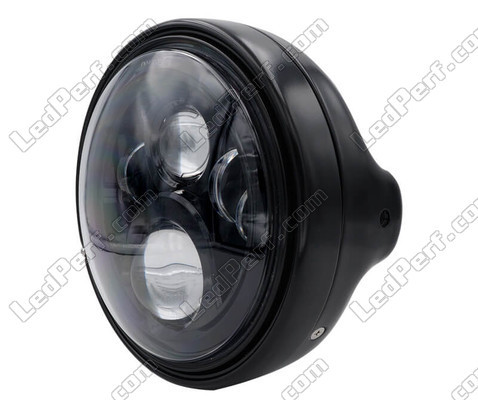 Exemple de Phare et optique LED noirs pour Moto-Guzzi V7 Racer 750