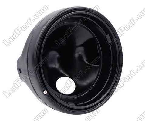 Phare rond noir satiné pour l'adaptation d'un optique full LED sur Moto-Guzzi V9 Roamer 850