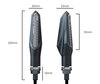 Ensemble des dimensions des clignotants dynamiques LED avec feux de jour pour Yamaha XJ6 N