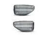 Vooraanzicht van de sequentiële LED zijknipperlichten voor Dacia Logan 2 - Transparante kleur