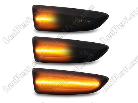 Verlichting van de dynamische LED zijknipperlichten voor Opel Grandland X - Zwarte versie