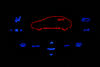 Led blauw en rood airconditioning Peugeot 206 (>10/2002) met multiplex