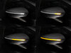 Verschillende stappen in de lichtsequentie van de dynamische knipperlichten Osram LEDriving® voor Seat Ibiza V buitenspiegels