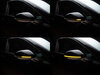 Verschillende stappen in de lichtsequentie van de dynamische knipperlichten Osram LEDriving® voor Volkswagen Passat B8 buitenspiegels