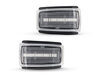 Vooraanzicht van de sequentiële LED zijknipperlichten voor Volvo S70 - Transparante kleur