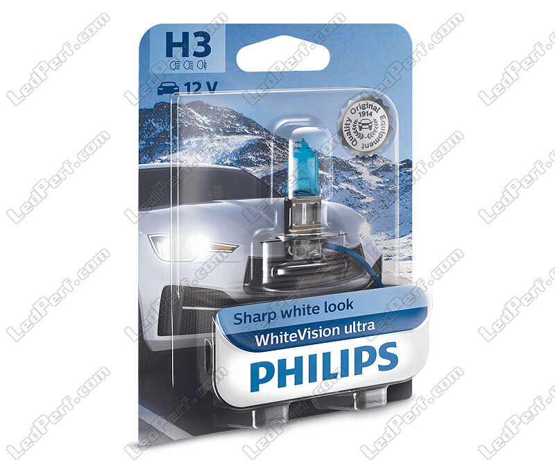 1x Ampoule H3 Philips WhiteVision ULTRA +60% 55W 12V - 12336WVUB1