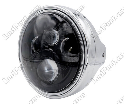 Voorbeeld van koplamp Rond chroom met zwarte LED-optiek van Kawasaki W650