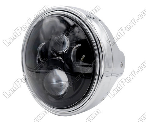 Voorbeeld van koplamp Rond chroom met zwarte LED-optiek van Moto-Guzzi California 1400 Touring