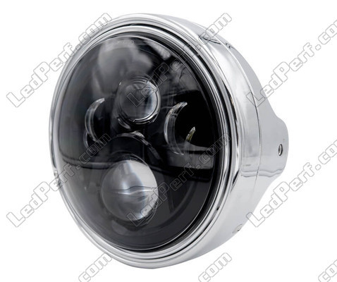 Voorbeeld van koplamp Rond chroom met zwarte LED-optiek van Moto-Guzzi V9 Bobber 850