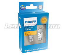 2x Philips WY5W / W5W Ultinon PRO6000 Oranje LED-lampen - T10 - 11961AU60X2