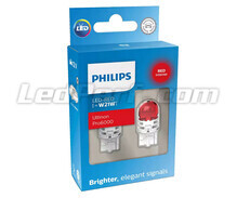 2x ampoules LED Philips W21W Ultinon PRO6000 - Rouge - 11065RU60X2 - 7440
