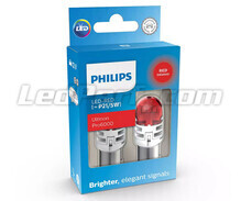 2x Philips LED-lampen P21/5W Ultinon PRO6000 - Rood - 11499RU60X2 - 1157R