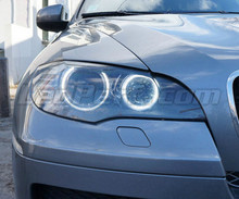 Set angel eyes H8 met leds (zuiver wit 6000K) voor BMW X3 (F25) - MTEC V3.0