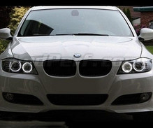 Pack angel eyes à leds pour BMW Serie 3 (E90 - E91) Phase 2 (LCI) - Avec xenon d'origine - Standard