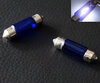 Pack de 2 ampoules navette halogenes - Blanc Xenon - 37mm (10W)