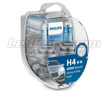 Set van 2 lampen H4 Philips WhiteVision ULTRA + Stadslichten - 12342WVUSM