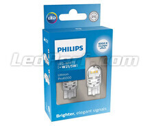 2x ledlampen Philips W21/5W Ultinon PRO6000 - Wit 6000K - T20 - 11066CU60X2